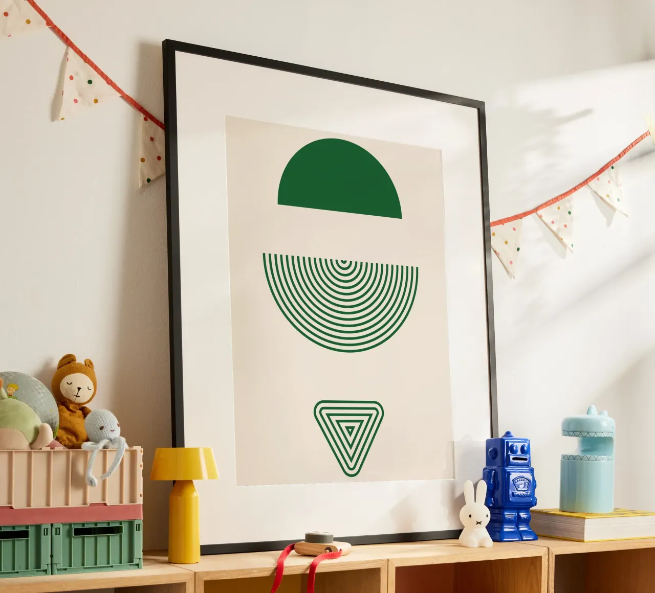 Chiarezza geometrica - design verde e bianco carta hahnemühle da Whole©