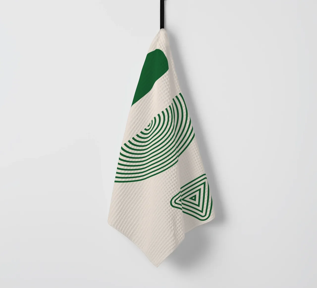 Chiarezza geometrica - design verde e bianco canovaccio da cucina da Whole©