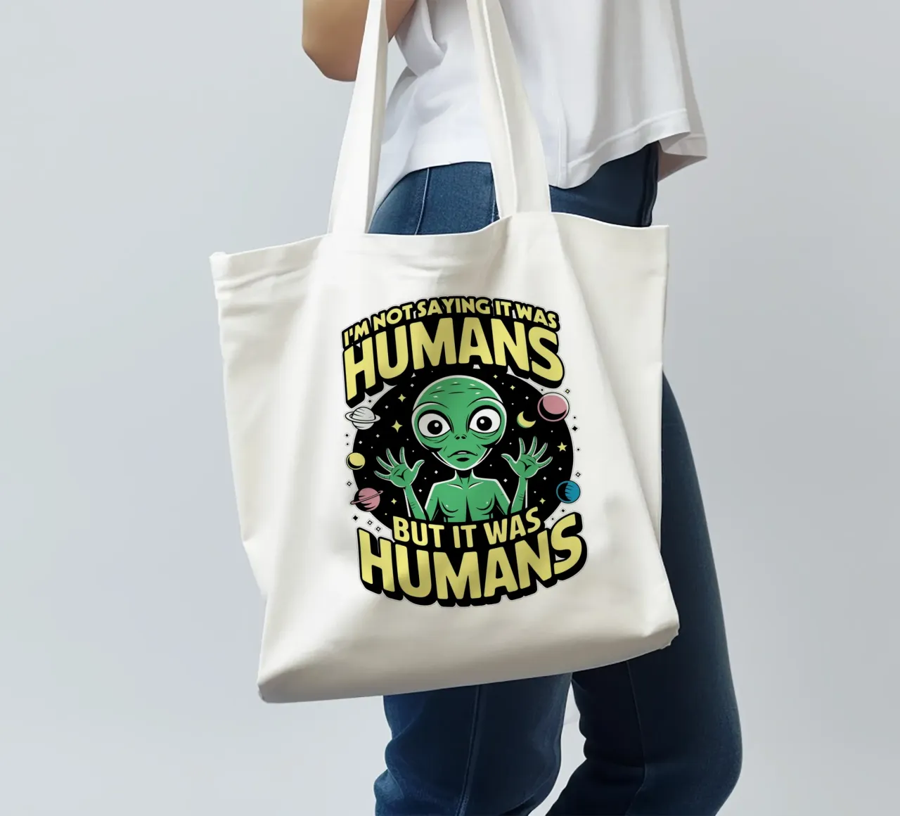 I'm not saying it was humans, but it was humans borsa in juta da edsonramosart