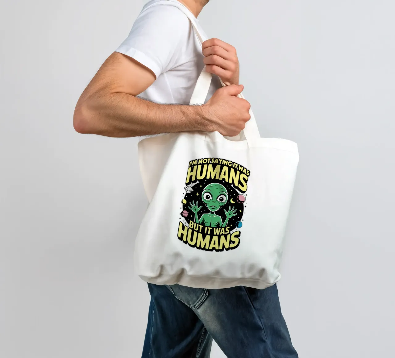 I'm not saying it was humans, but it was humans borsa in juta da edsonramosart