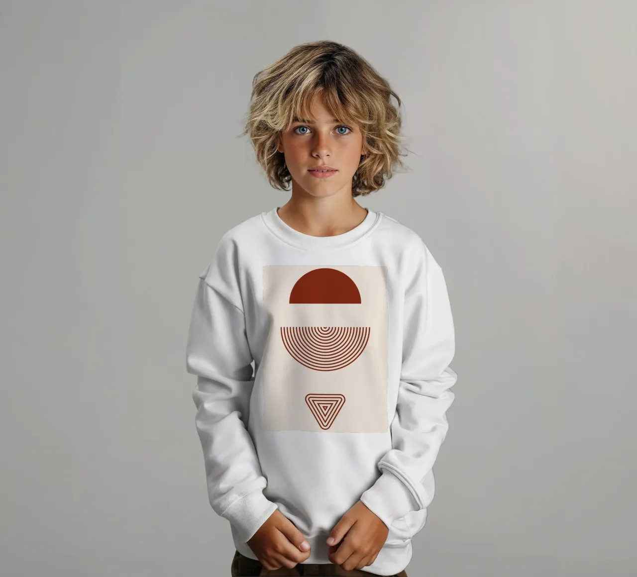 Simmetria geometrica - Design rosso ruggine felpa bambino da Whole©