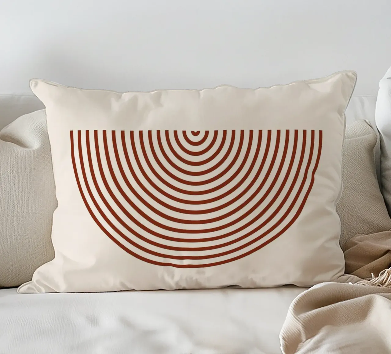 Simmetria geometrica - Design rosso ruggine cuscino da Whole©