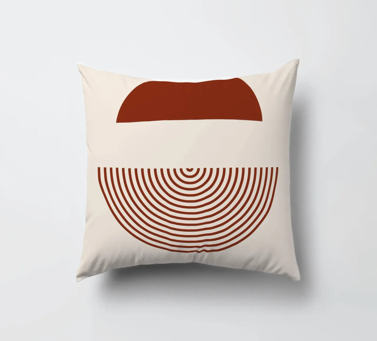 Simmetria geometrica - Design rosso ruggine cuscino da Whole©