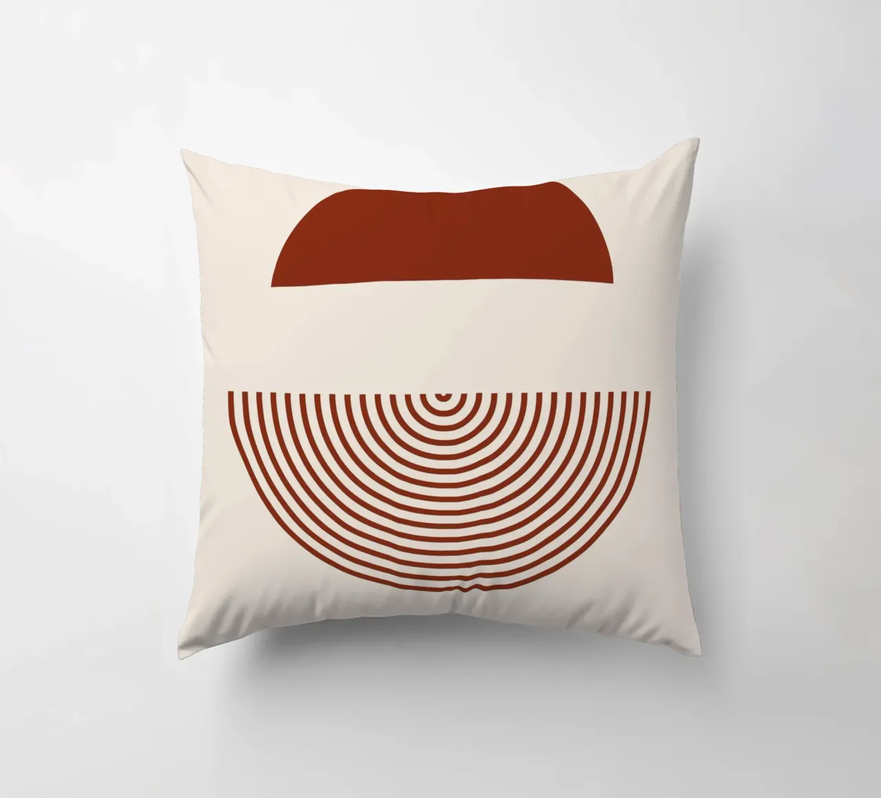 Simmetria geometrica - Design rosso ruggine cuscino da Whole©