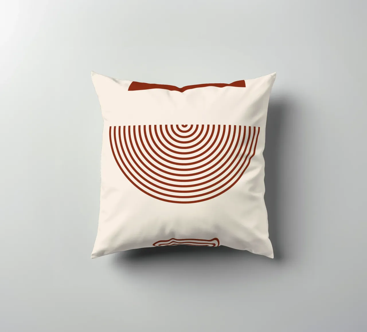 Simmetria geometrica - Design rosso ruggine cuscino da Whole©