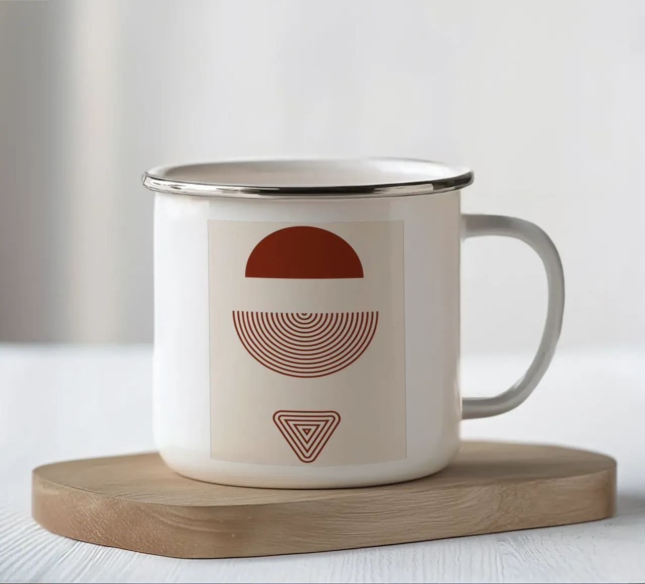 Simmetria geometrica - Design rosso ruggine tazza in smalto da Whole©