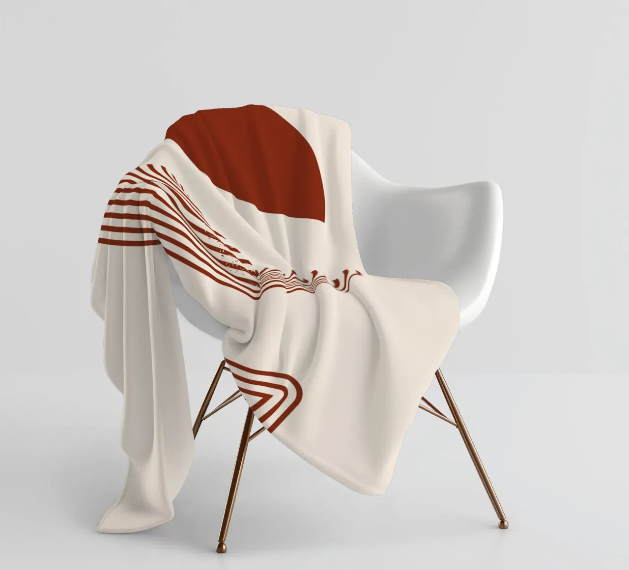 Geometric symmetry - rust red design fleece blanket by Whole©
