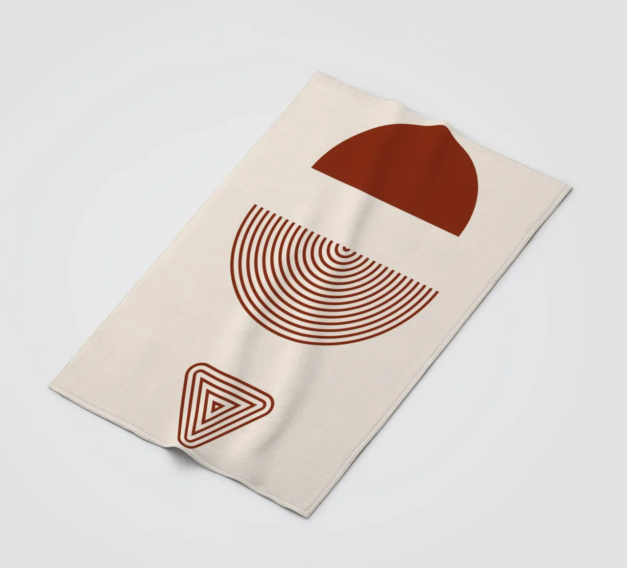 Geometric symmetry - rust red design fleece blanket by Whole©