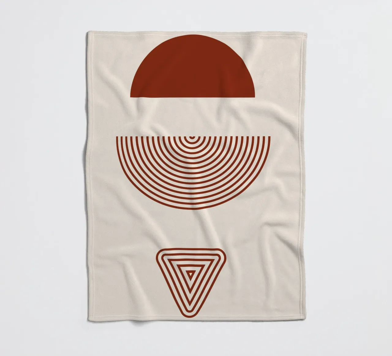 Geometric symmetry - rust red design fleece blanket by Whole©