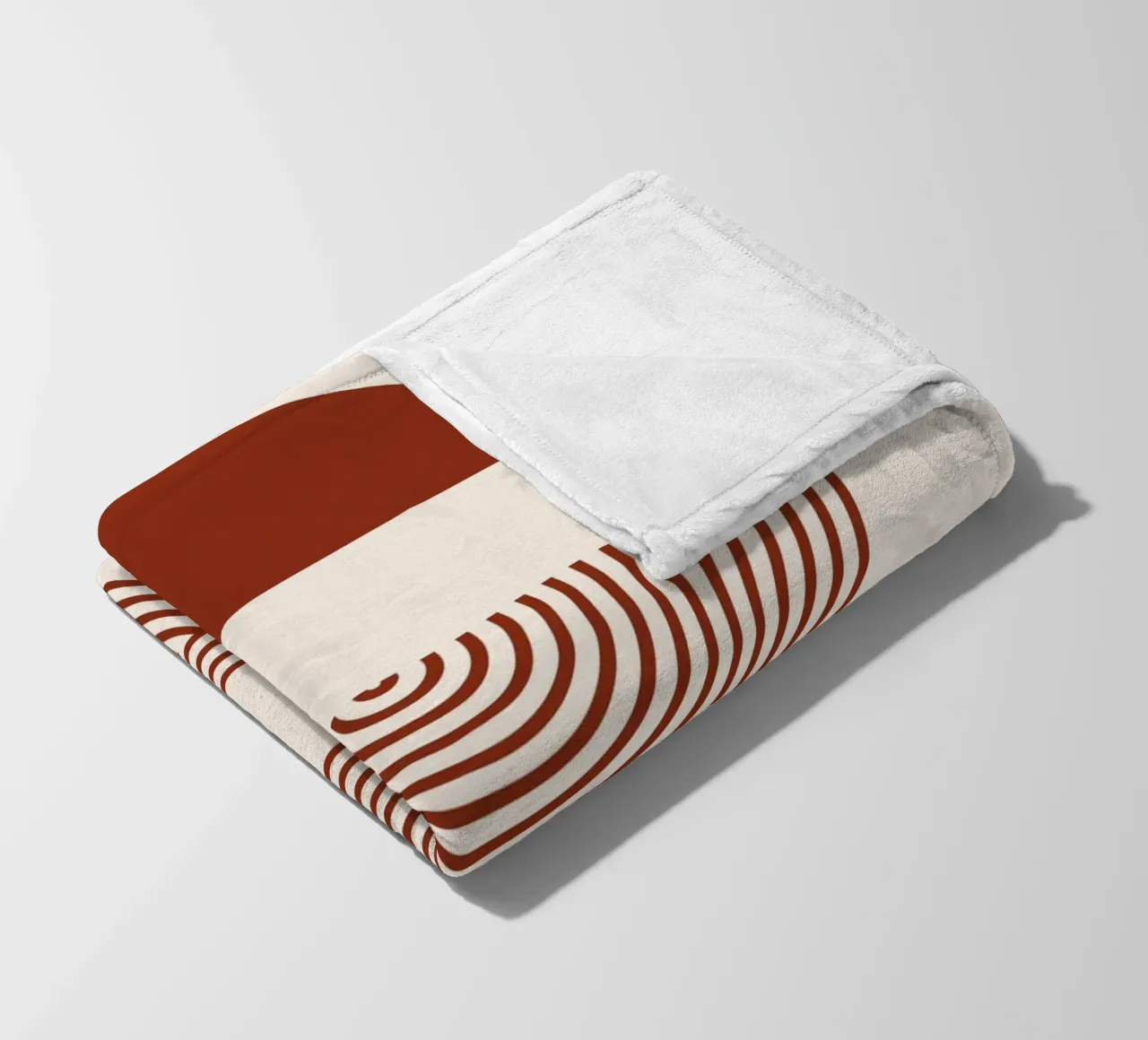 Geometric symmetry - rust red design fleece blanket by Whole©