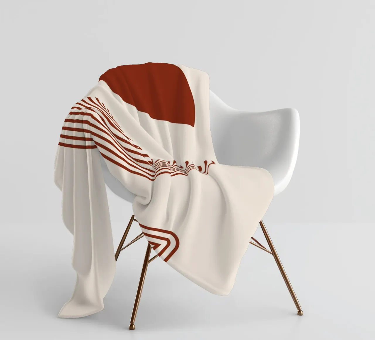 Geometric symmetry - rust red design fleece blanket by Whole©