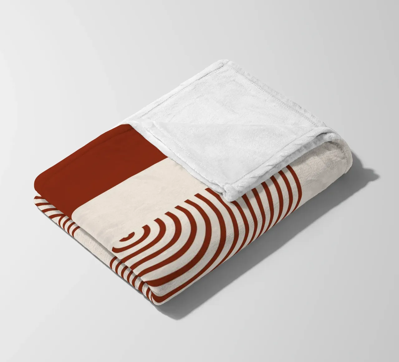 Geometric symmetry - rust red design fleece blanket by Whole©