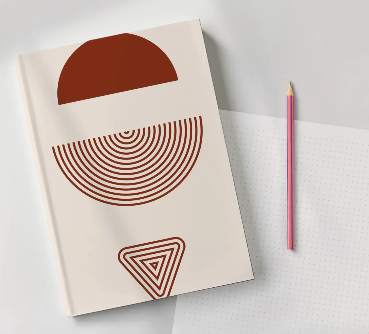 Simmetria geometrica - Design rosso ruggine diario da Whole©