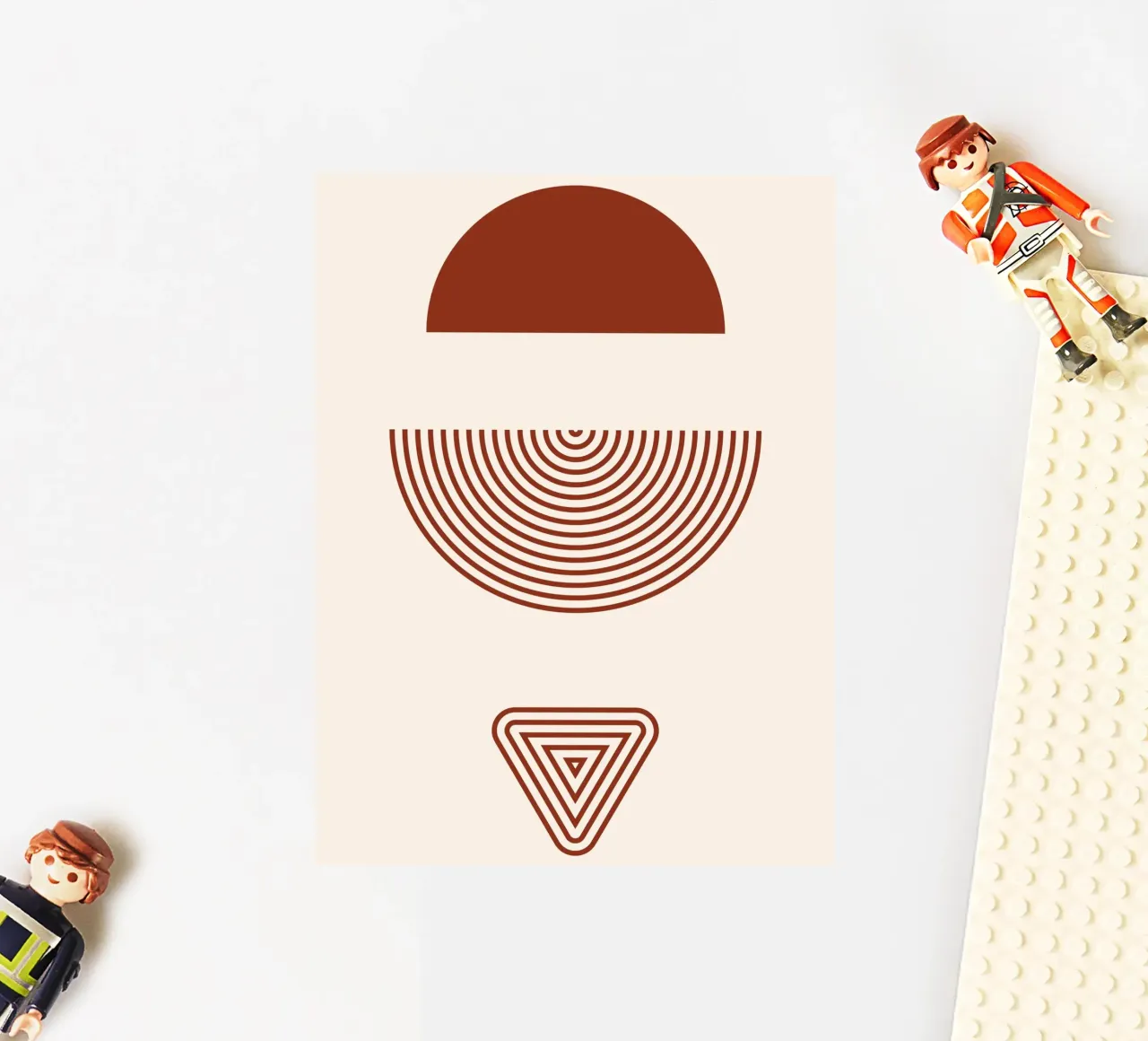 Simmetria geometrica - Design rosso ruggine adesivo da Whole©