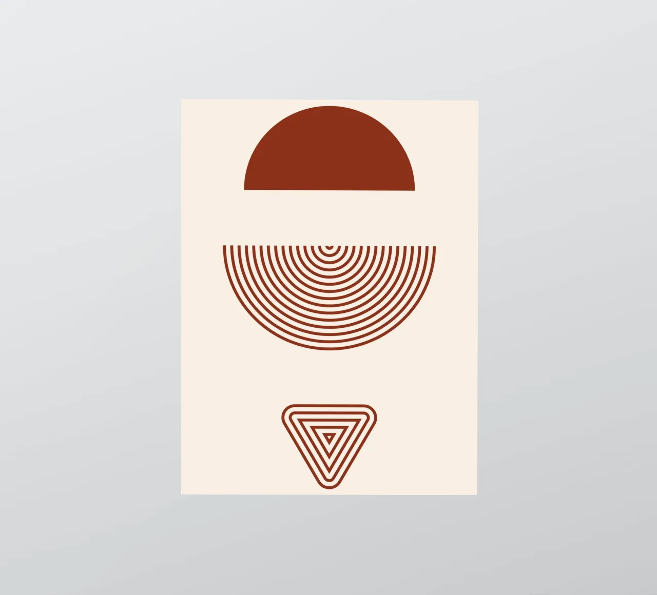 Simmetria geometrica - Design rosso ruggine adesivo da Whole©