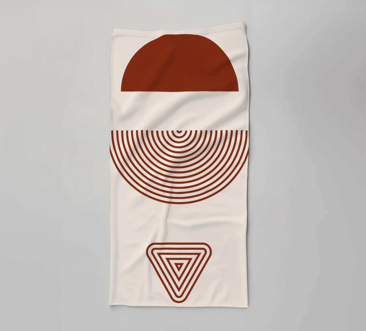 Geometric symmetry - rust red design towel by Whole©