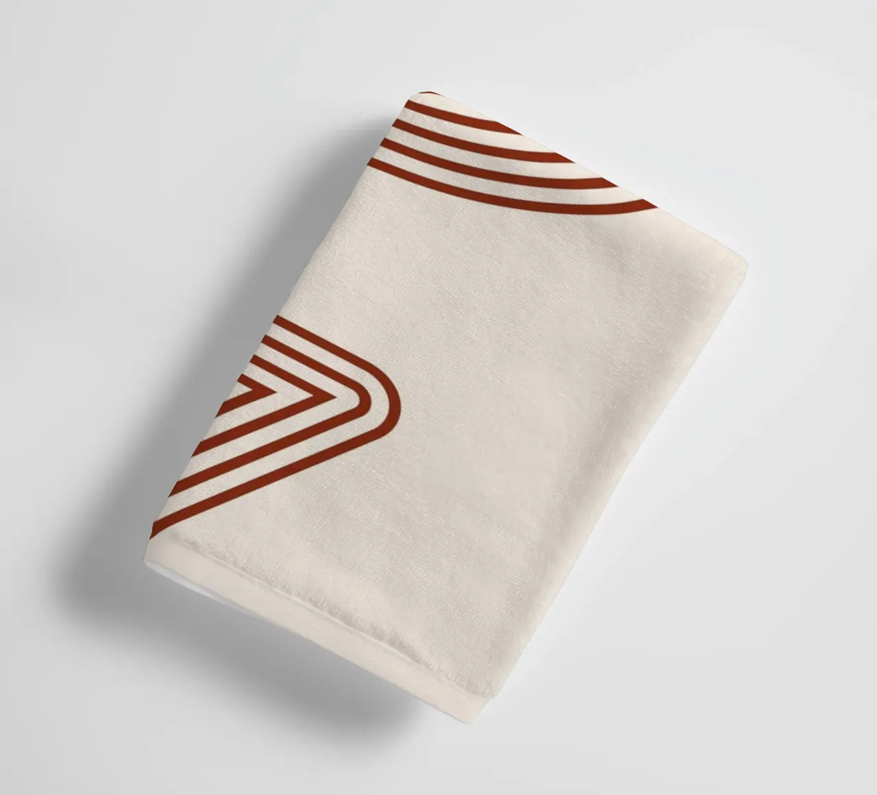 Geometric symmetry - rust red design towel by Whole©
