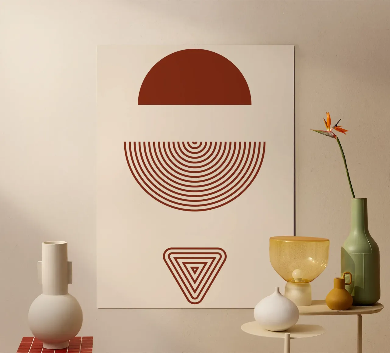 Geometric symmetry - rust red design hahnemühle by Whole©