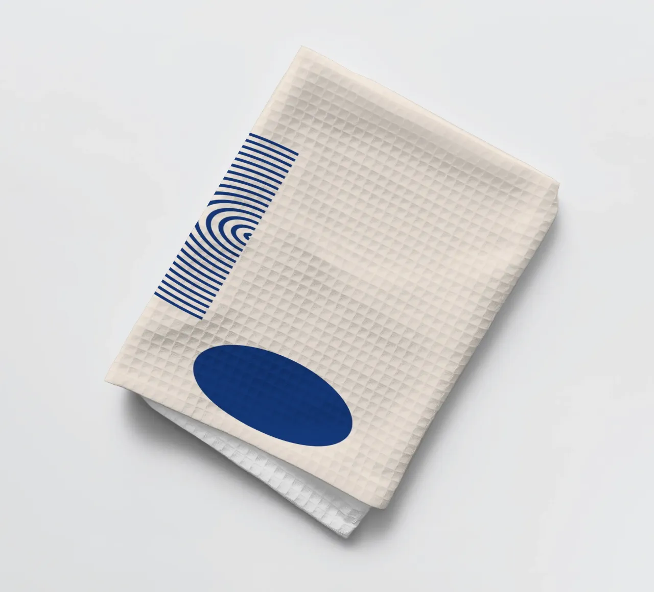Armonia geometrica - design blu e bianco canovaccio da cucina da Whole©
