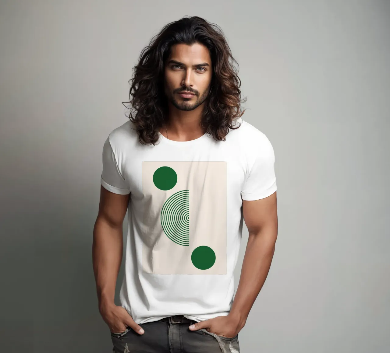 Geometria minimalista - design verde e bianco t-shirt da Whole©