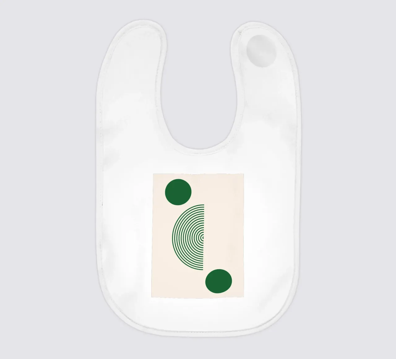 Minimalist geometry - green and white design baby bib by Whole©