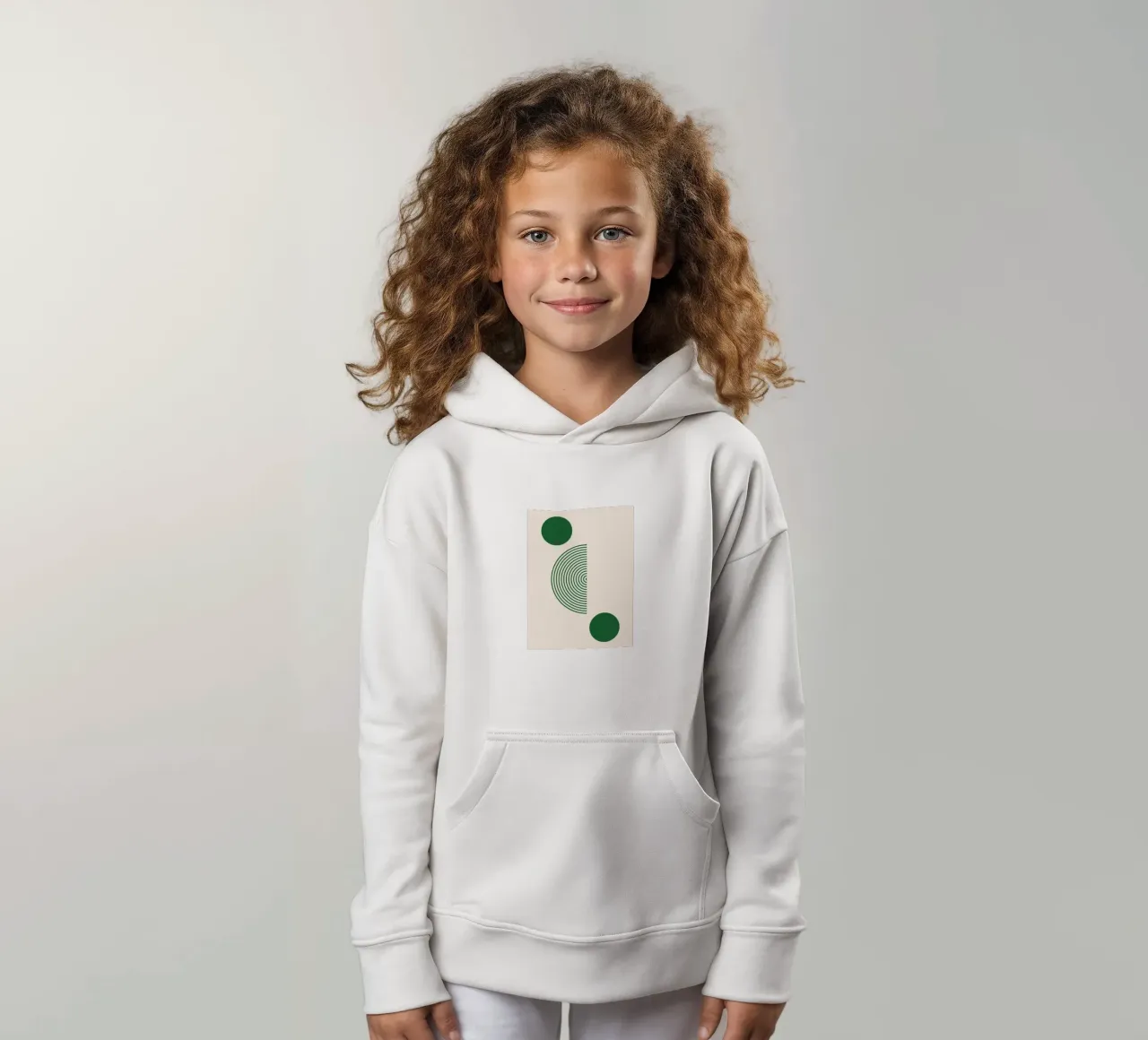 Minimalist geometry - green and white design kids hoodie by Whole©
