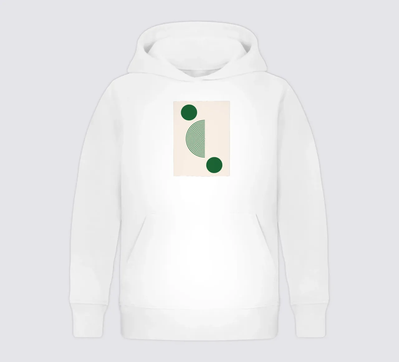 Minimalist geometry - green and white design kids hoodie by Whole©