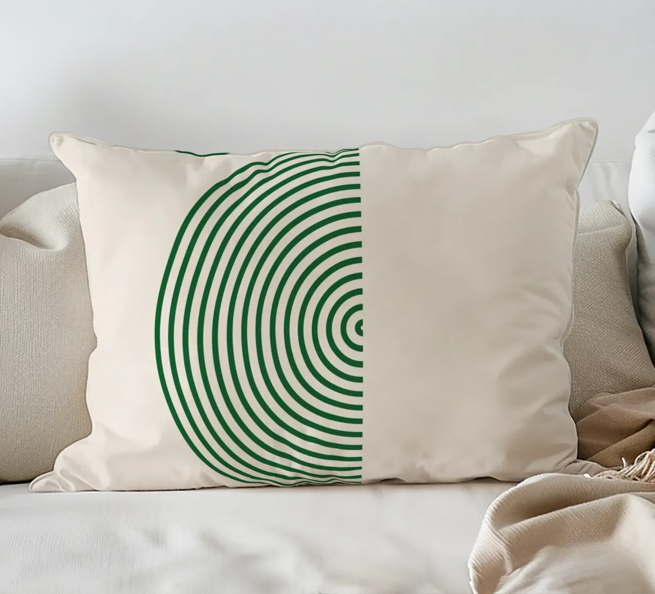 Geometria minimalista - design verde e bianco cuscino da Whole©