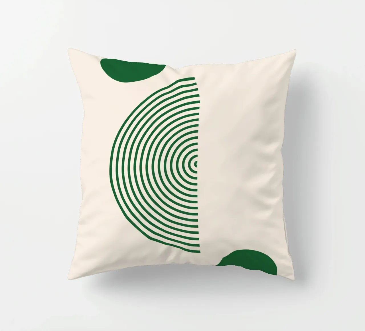Geometria minimalista - design verde e bianco cuscino da Whole©
