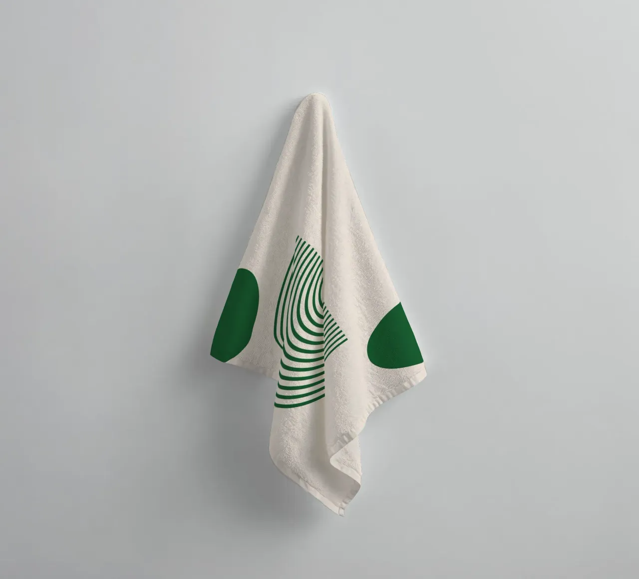 Géométrie minimaliste - Design vert et blanc serviette de bain de Whole©