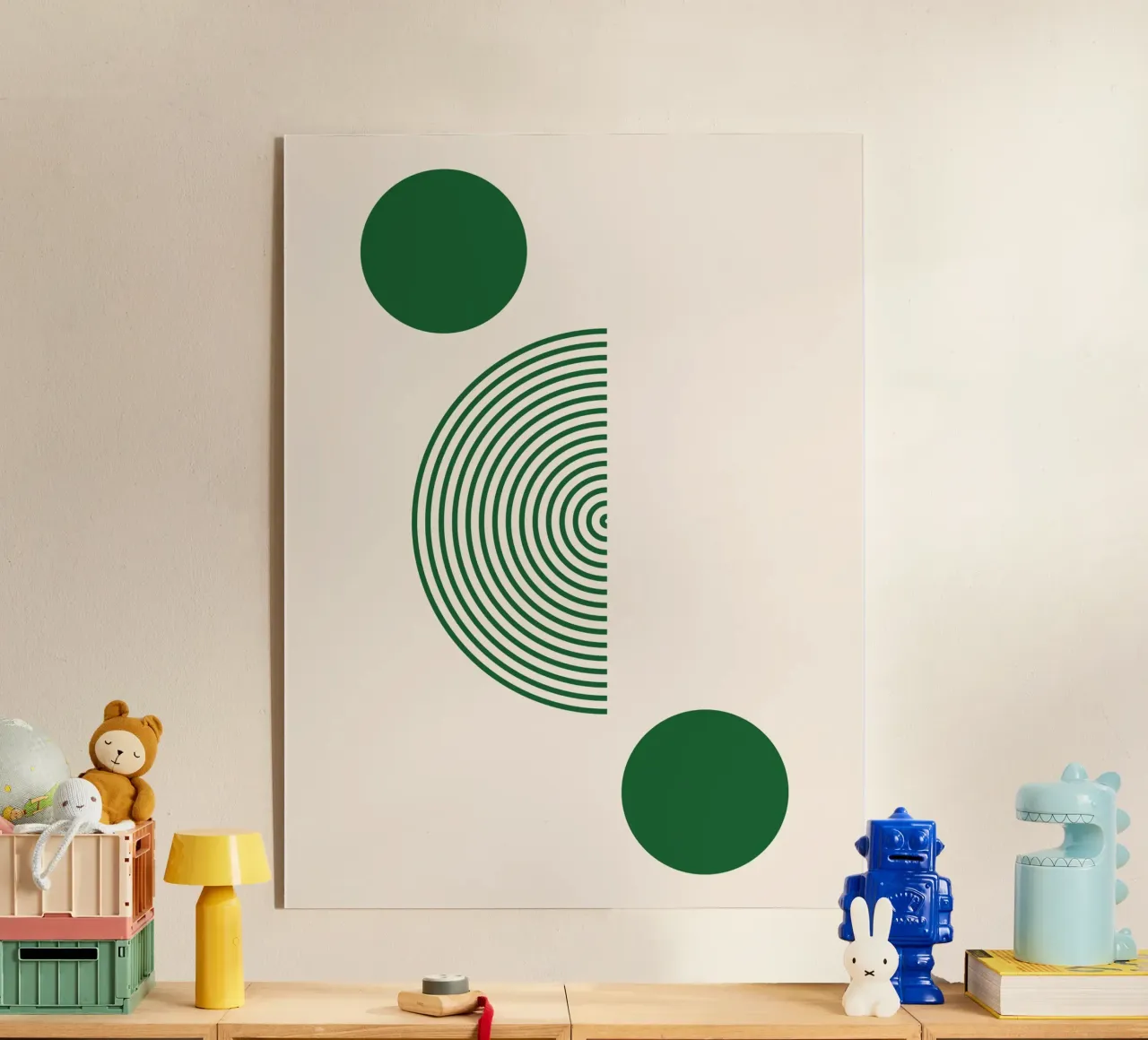 Minimalist geometry - green and white design acrylic glass by Whole©