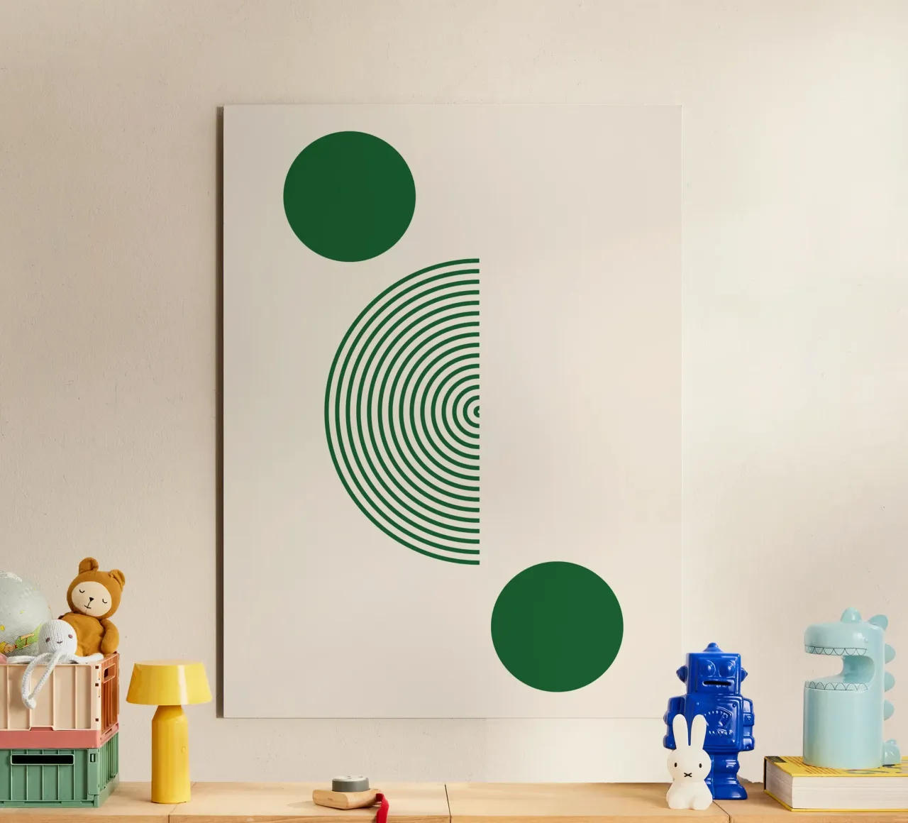 Geometria minimalista - design verde e bianco alluminio dibond da Whole©