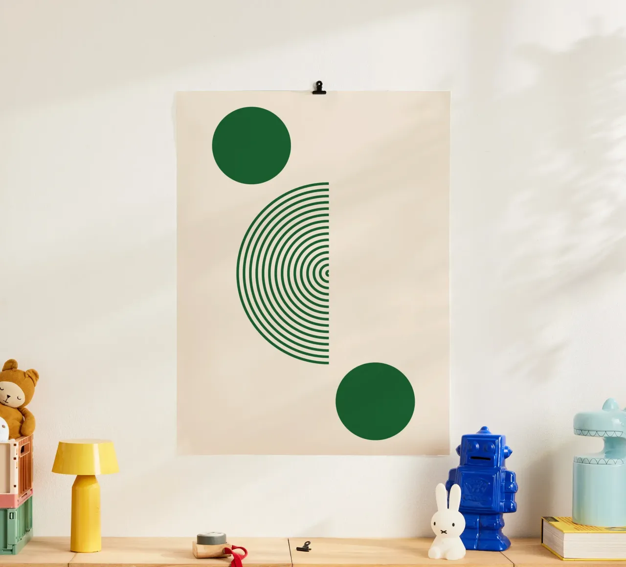 Geometria minimalista - design verde e bianco carta hahnemühle da Whole©