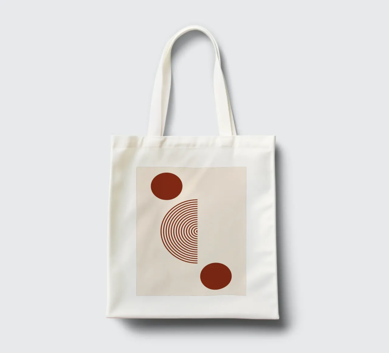 Geometric balance - rust red design tote bag by Whole©