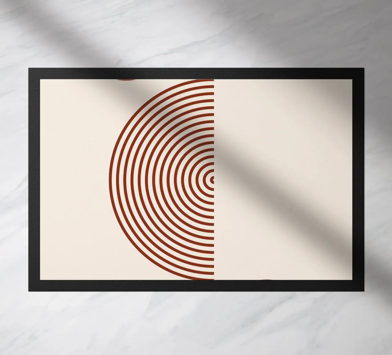 Geometric balance - rust red design doormat by Whole©