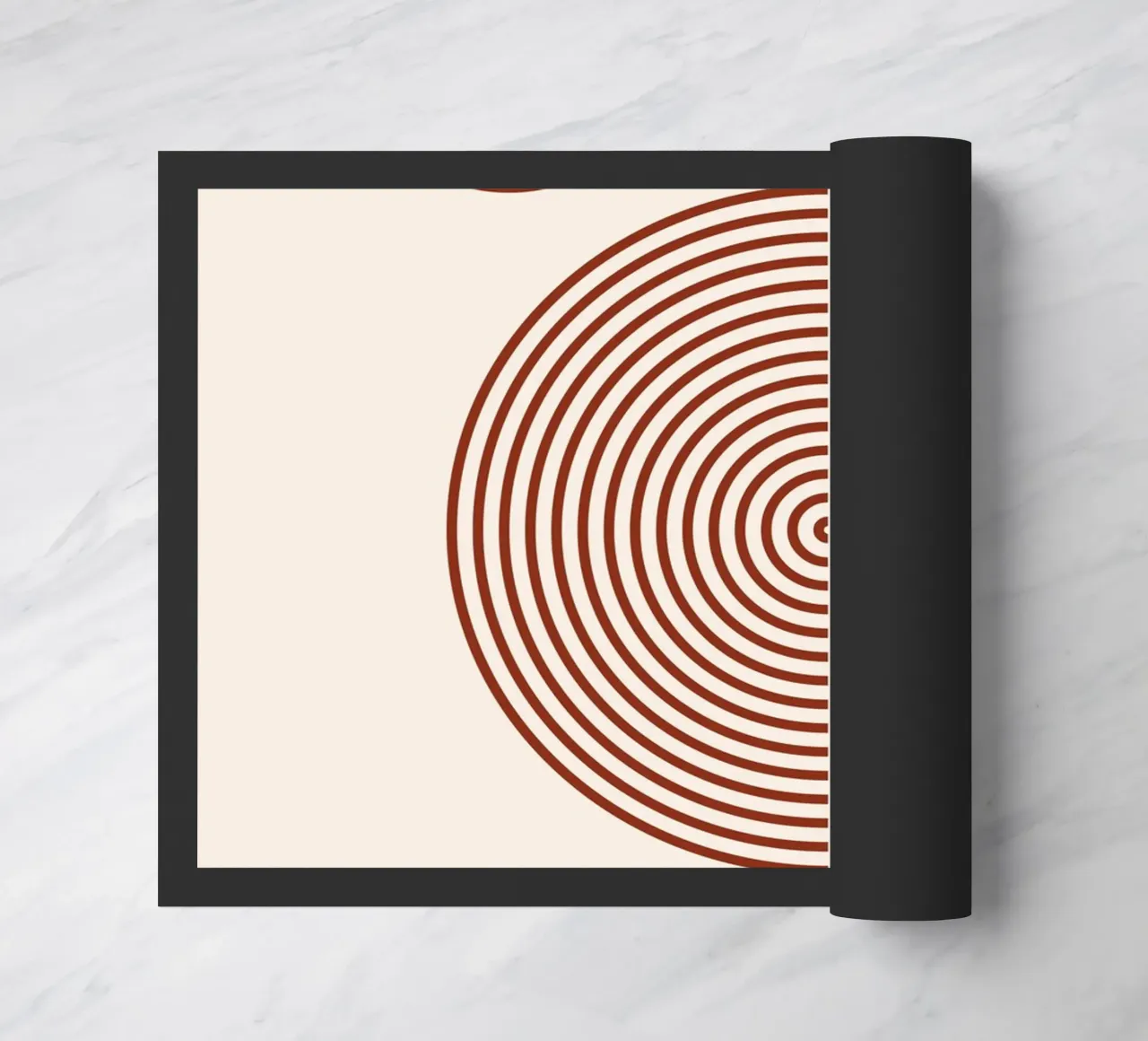 Geometric balance - rust red design doormat by Whole©