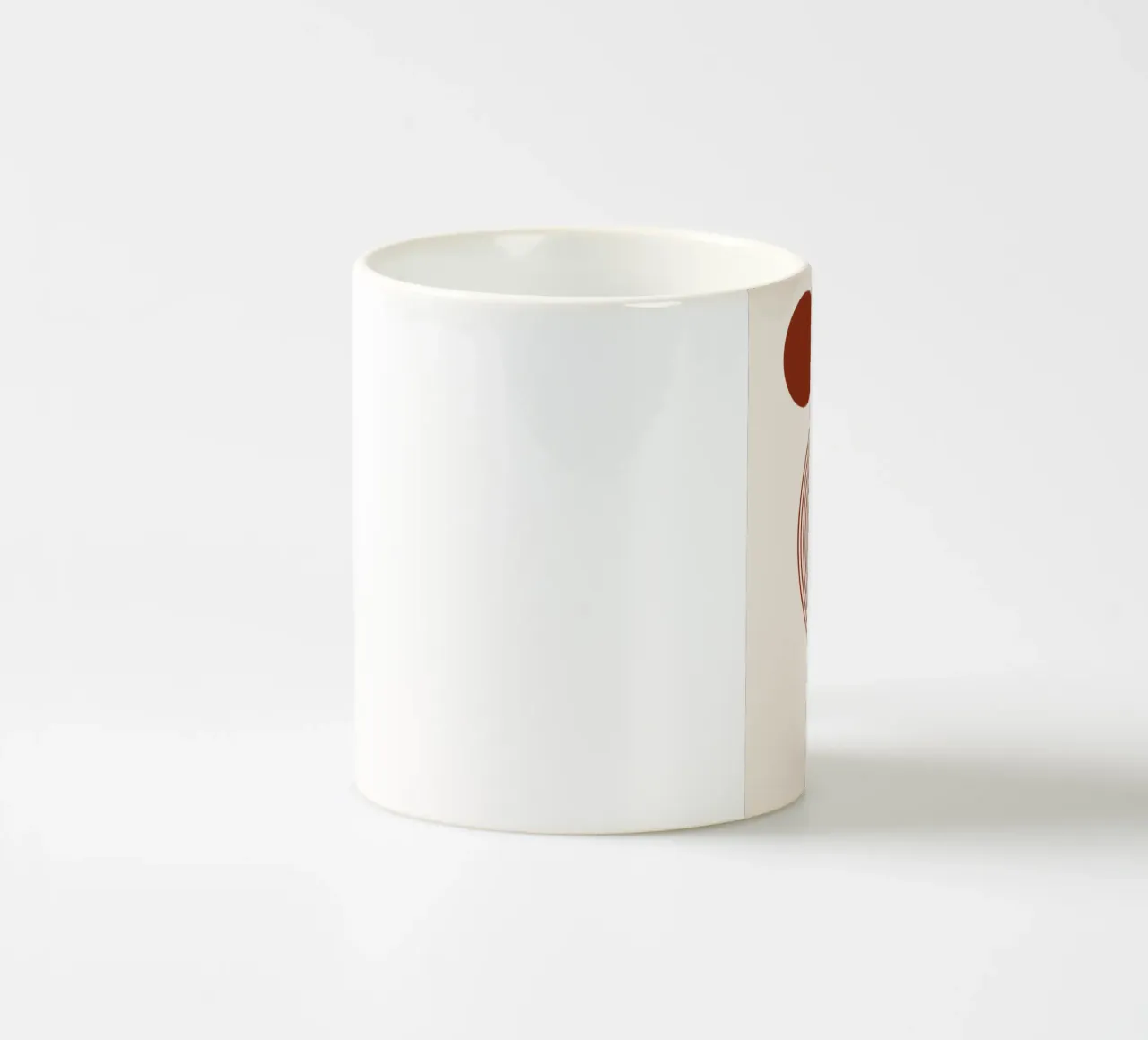 Geometrisch evenwicht - roestrood ontwerp keramische mok van Whole©