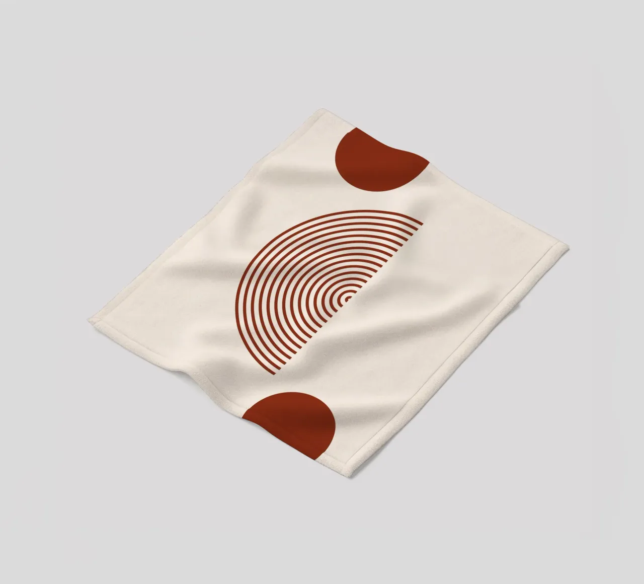 Geometric balance - rust red design fleece blanket by Whole©