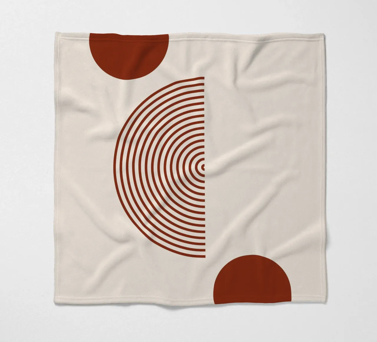 Geometric balance - rust red design fleece blanket by Whole©