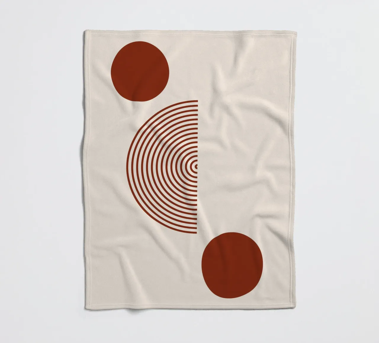 Geometric balance - rust red design fleece blanket by Whole©