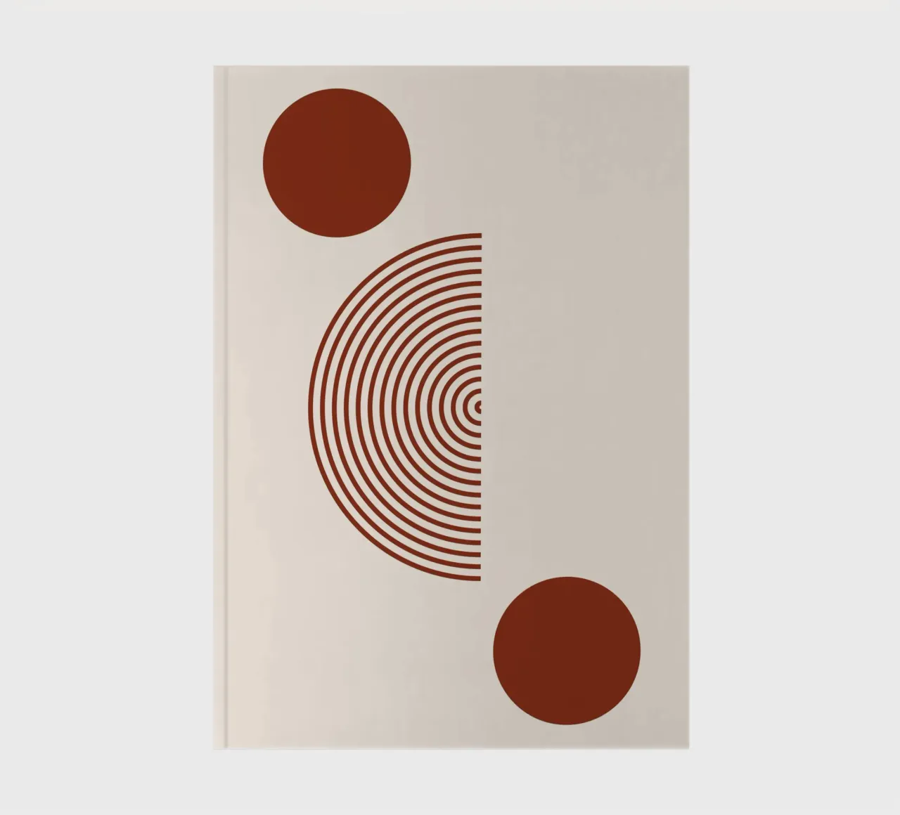 Geometric balance - rust red design notebook by Whole©