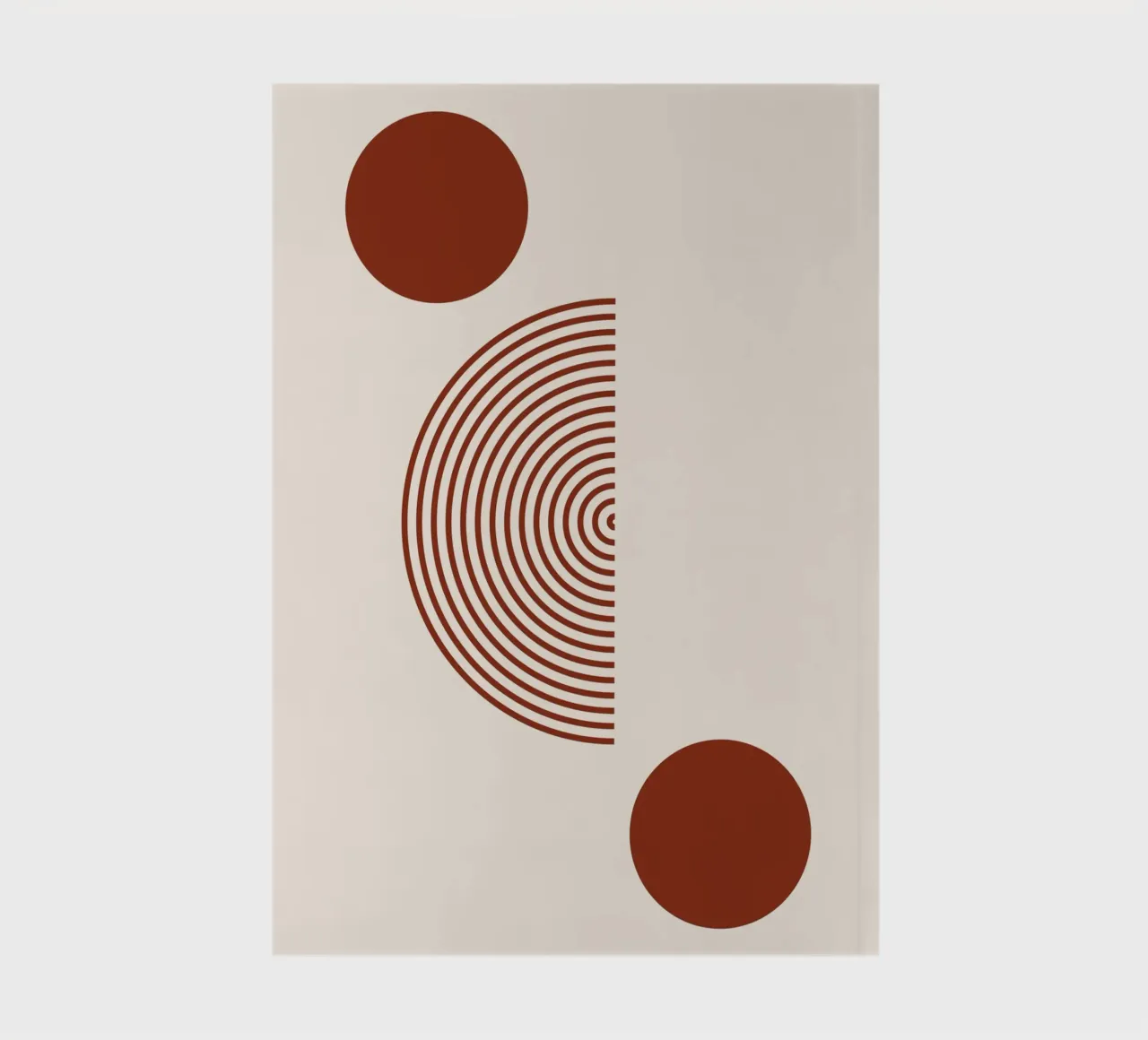 Geometric balance - rust red design notebook by Whole©