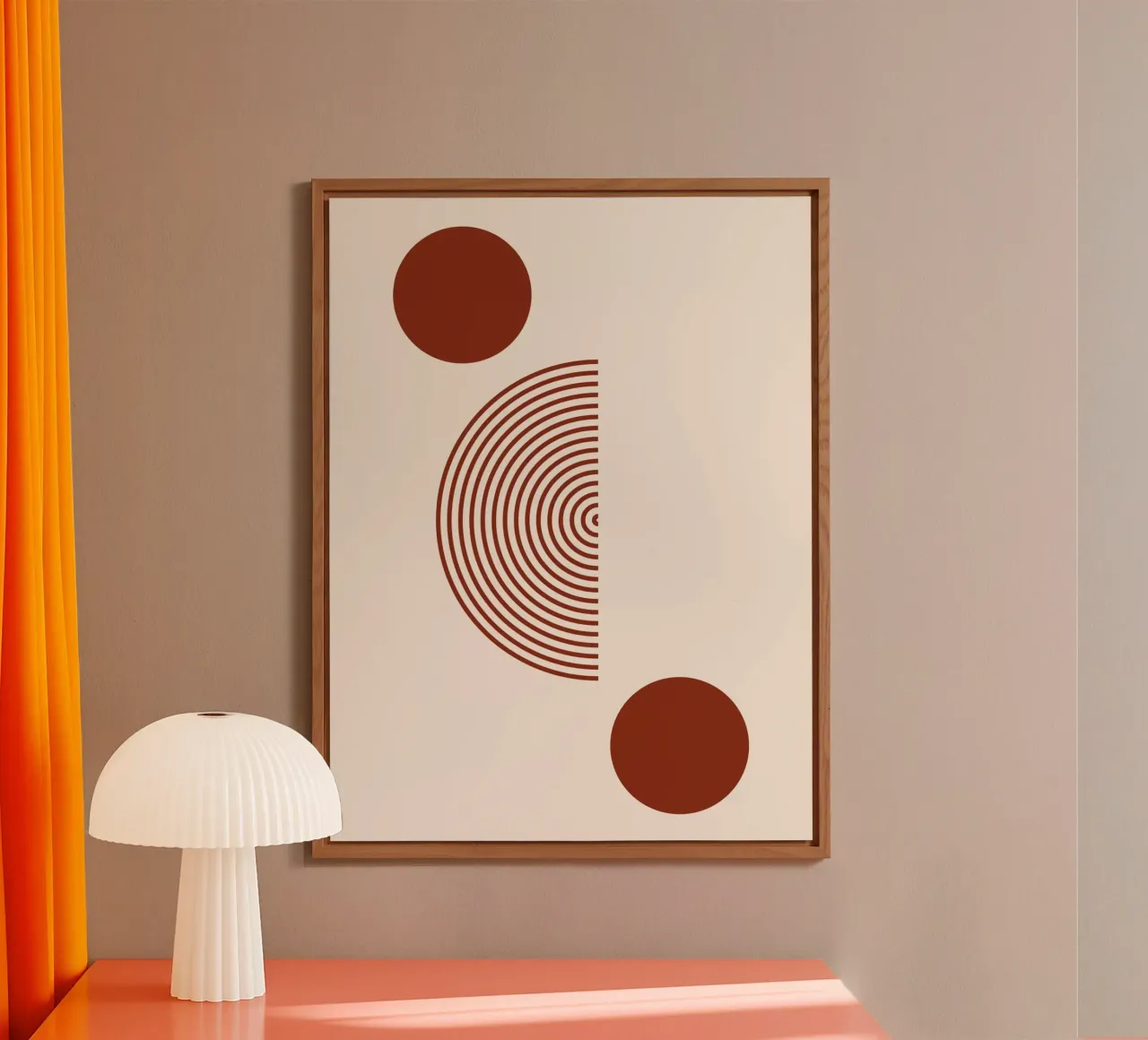 Geometric balance - rust red design alu-dibond by Whole©