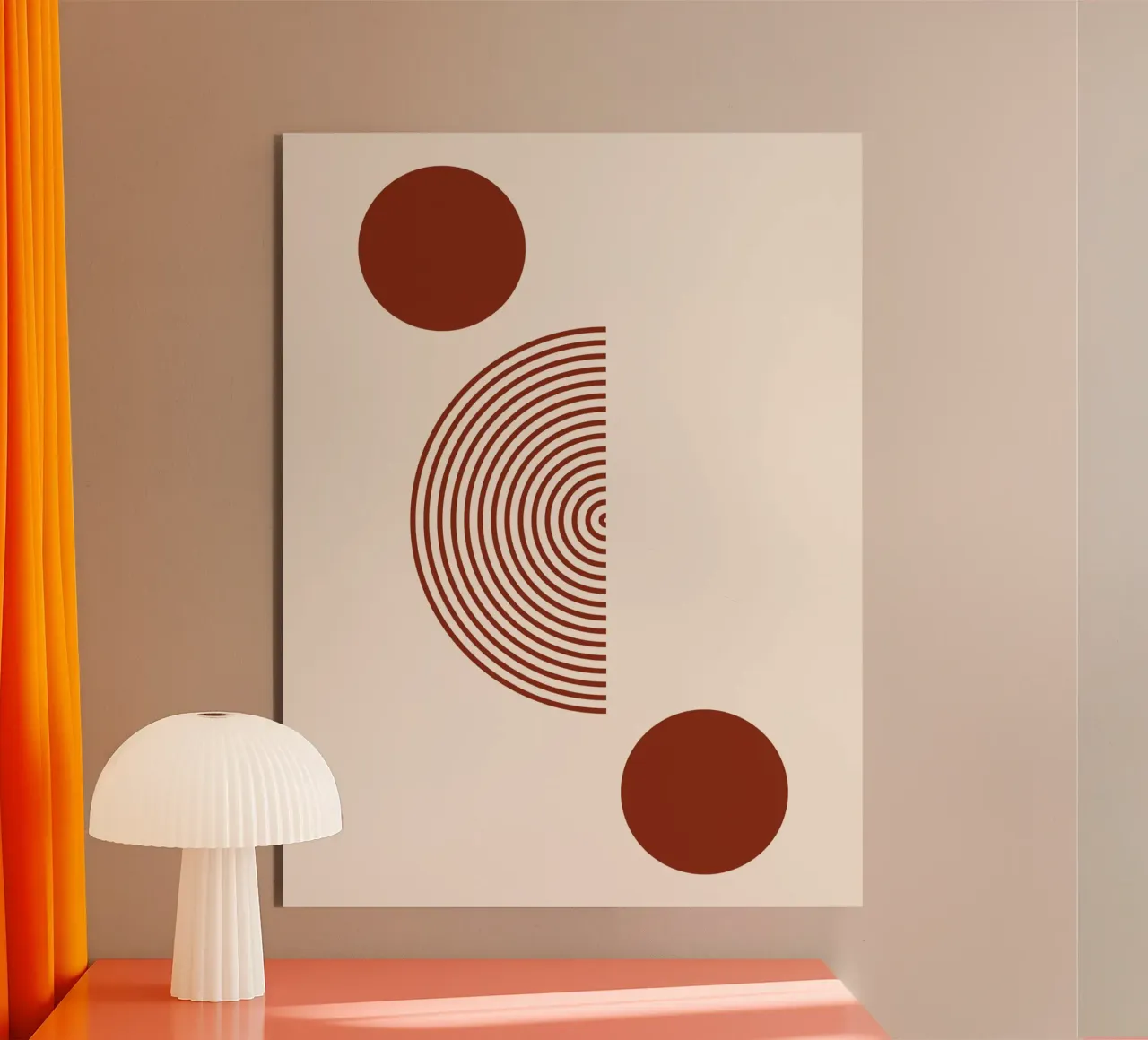 Geometric balance - rust red design alu-dibond by Whole©