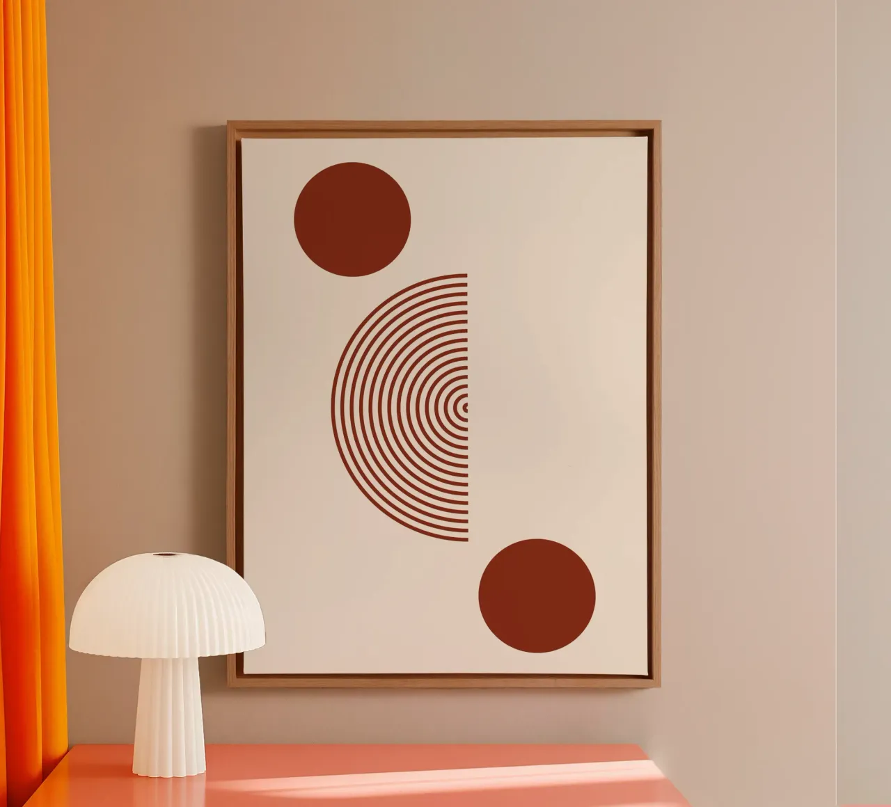 Geometric balance - rust red design canvas by Whole©