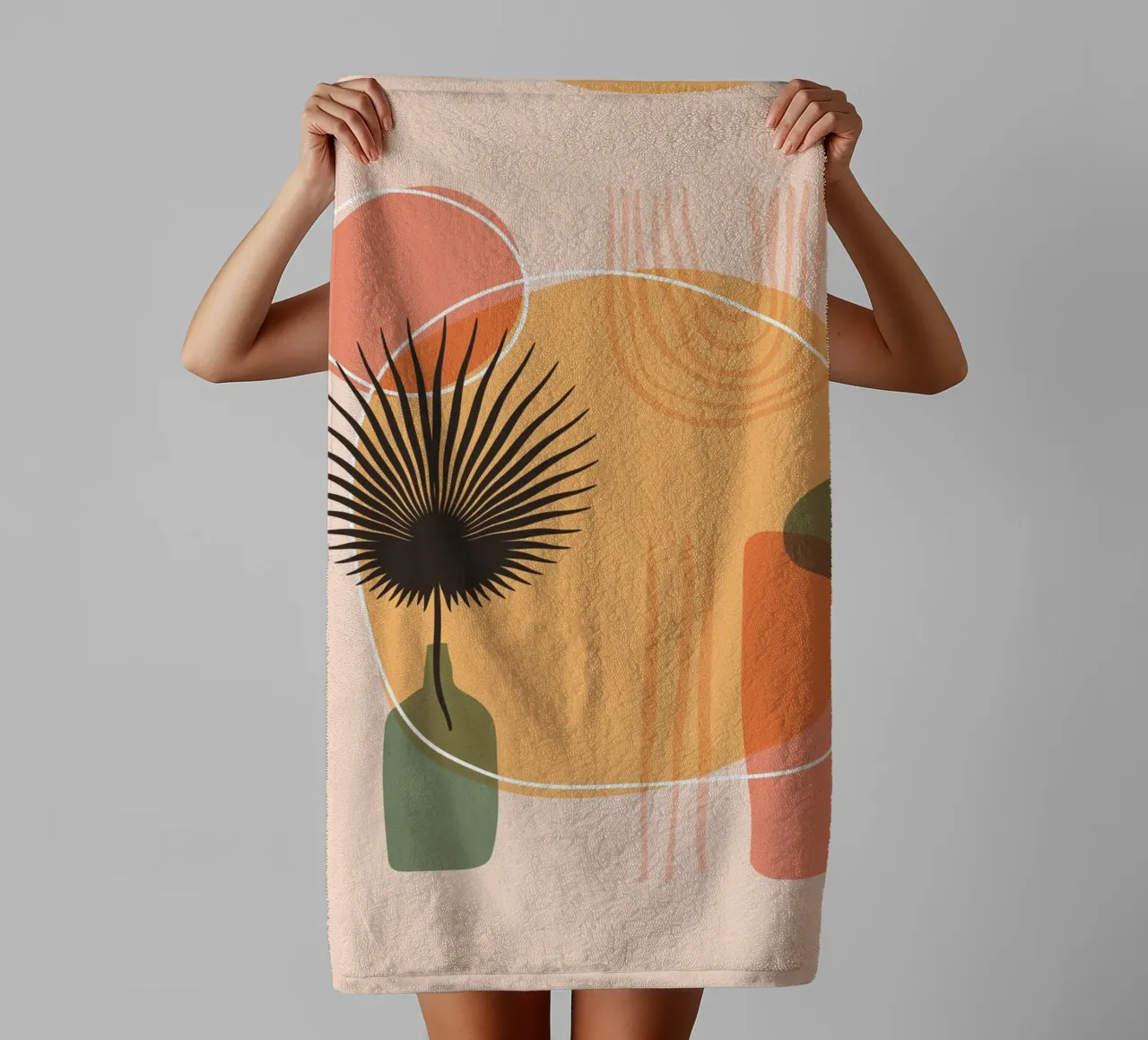 Arte astratta boho - Colori caldi asciugamano da bagno da Whole©