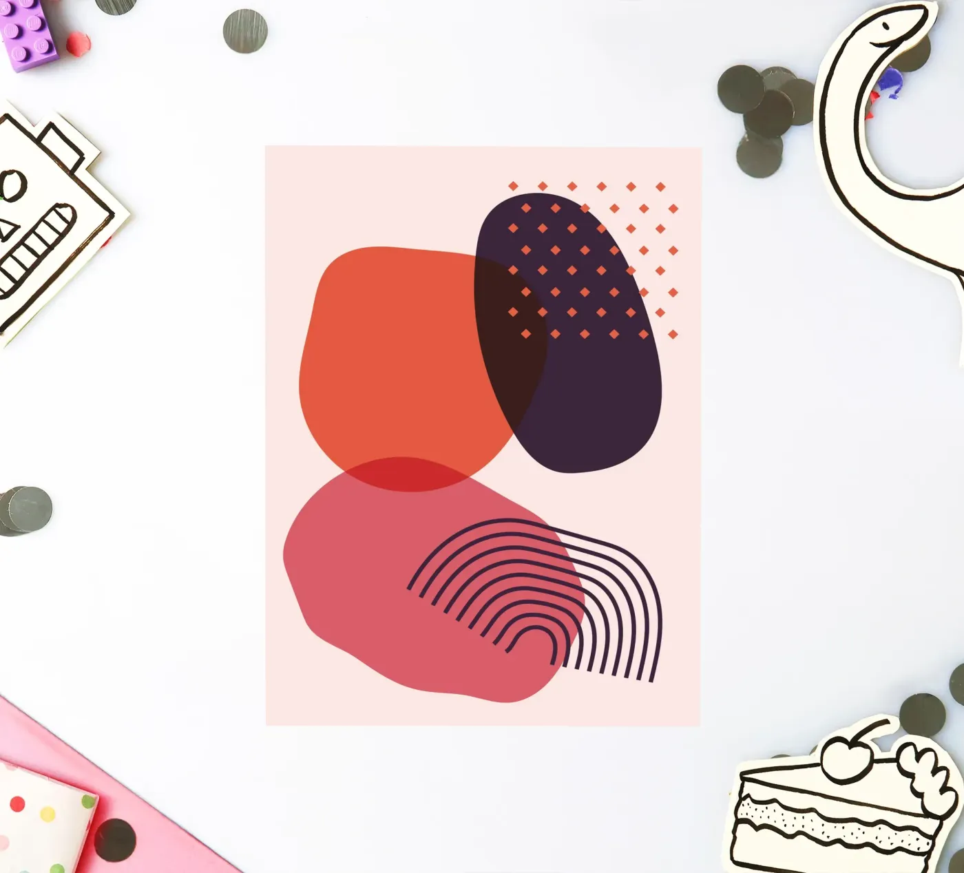 Abstracte vormen - Creatieve compositie sticker van Whole©