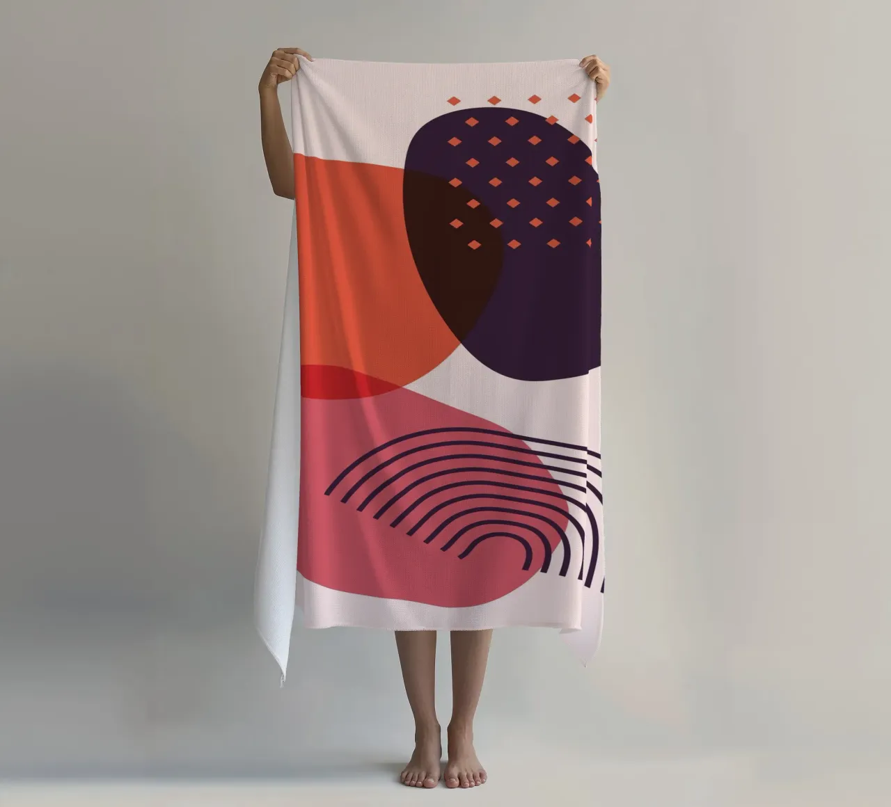 Abstract forms - Creative composition beach towel by Whole©