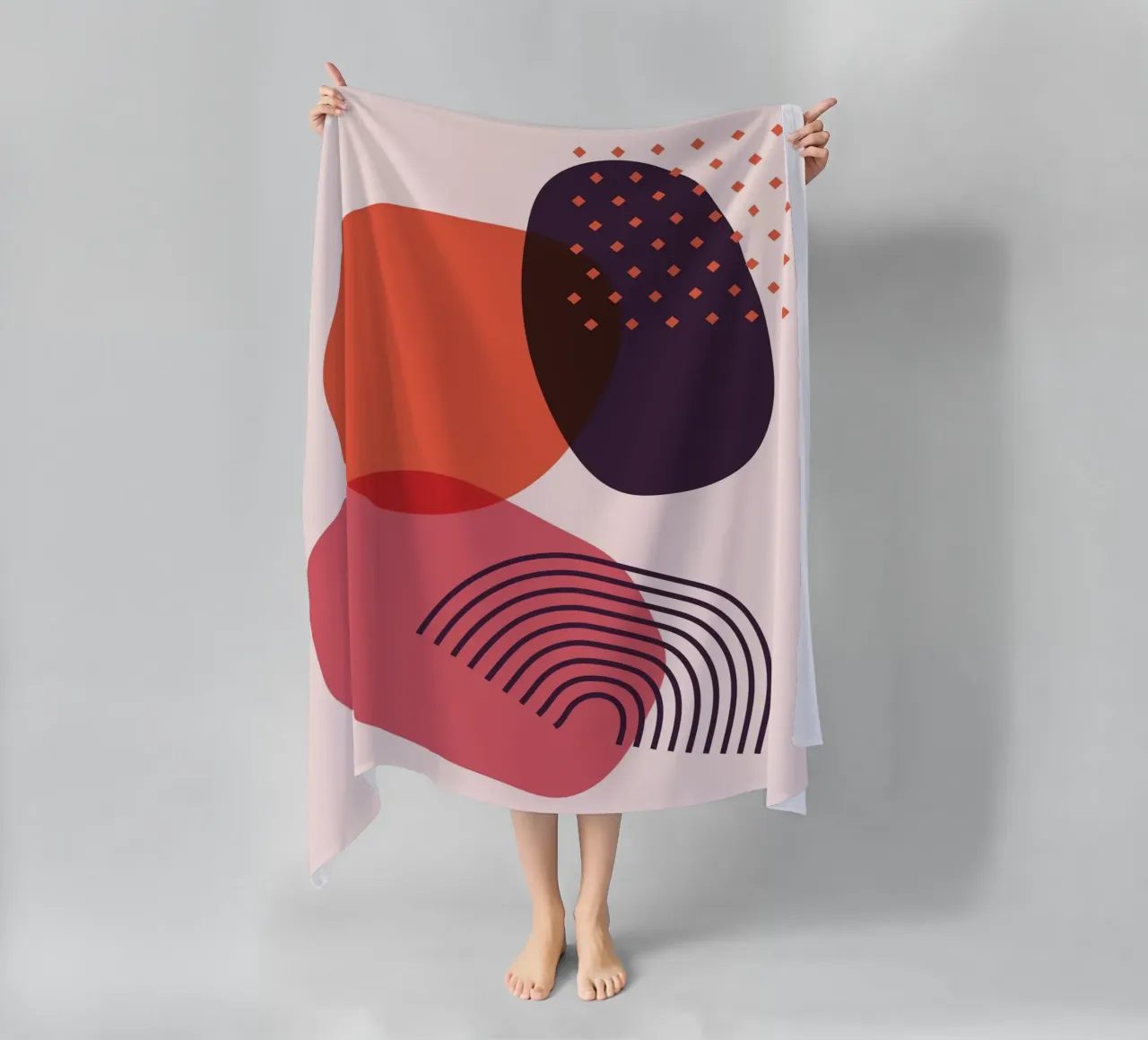 Abstract forms - Creative composition beach towel by Whole©