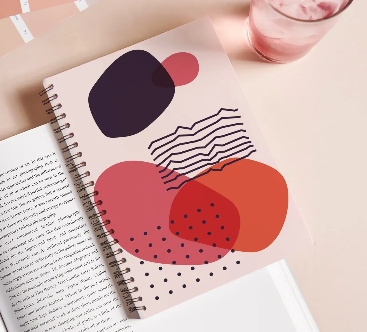 Abstract elegance - Geometric design spiral notebook by Whole©